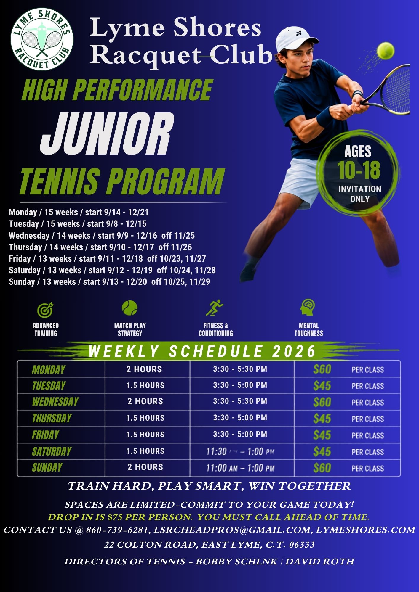 High Performance Junior Tennis Program