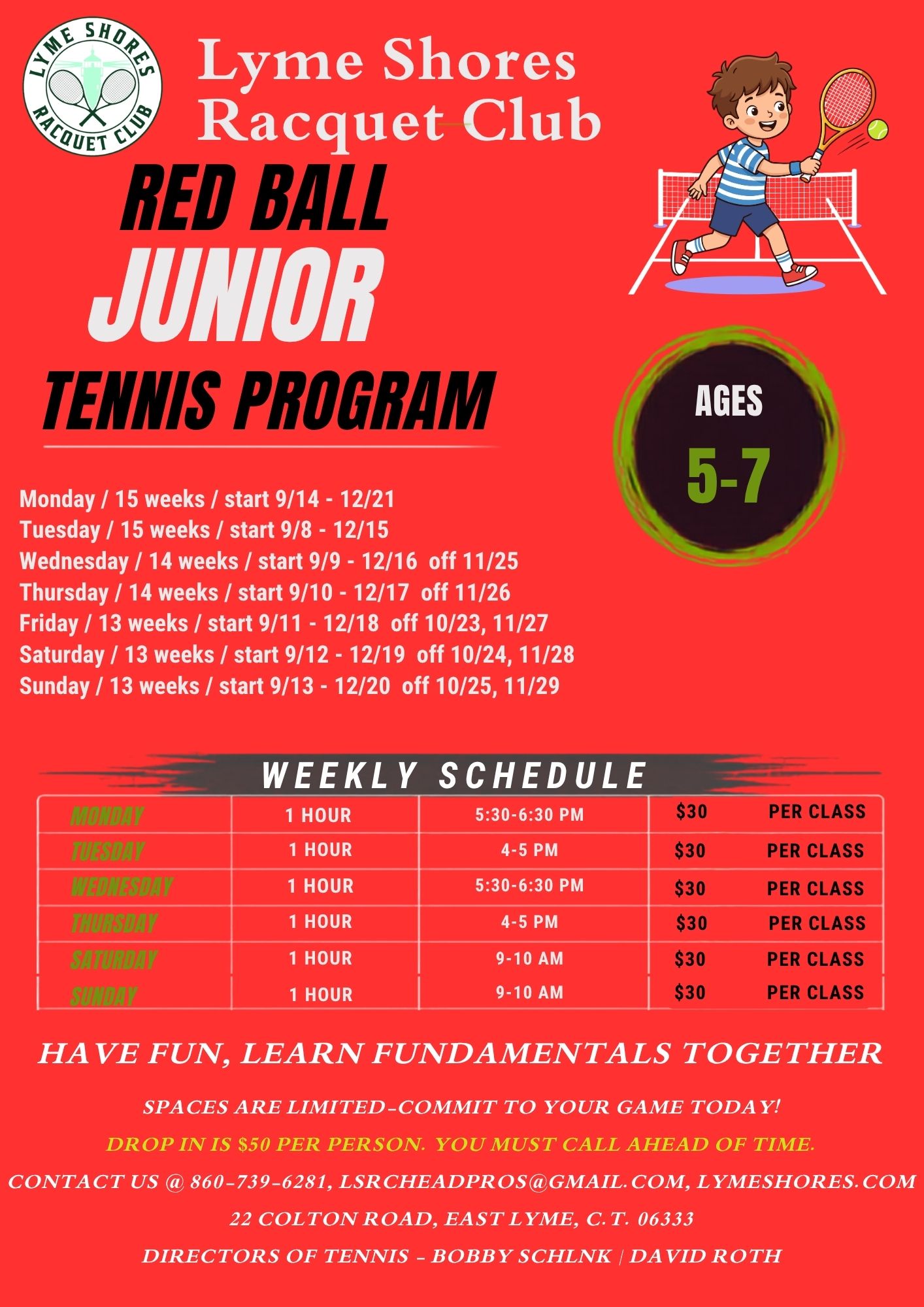 Red Ball Junior Tennis Program