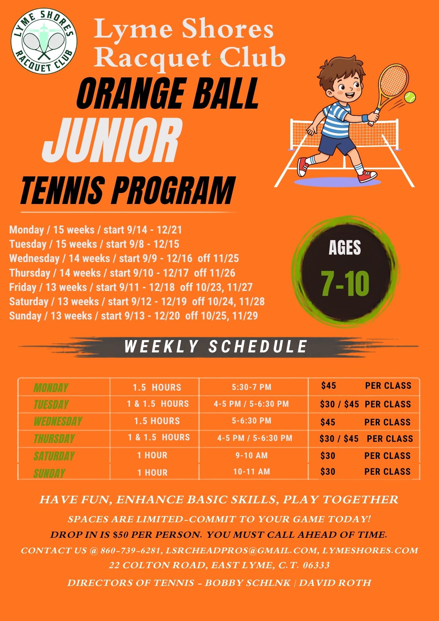 Orange Ball Junior Tennis Program