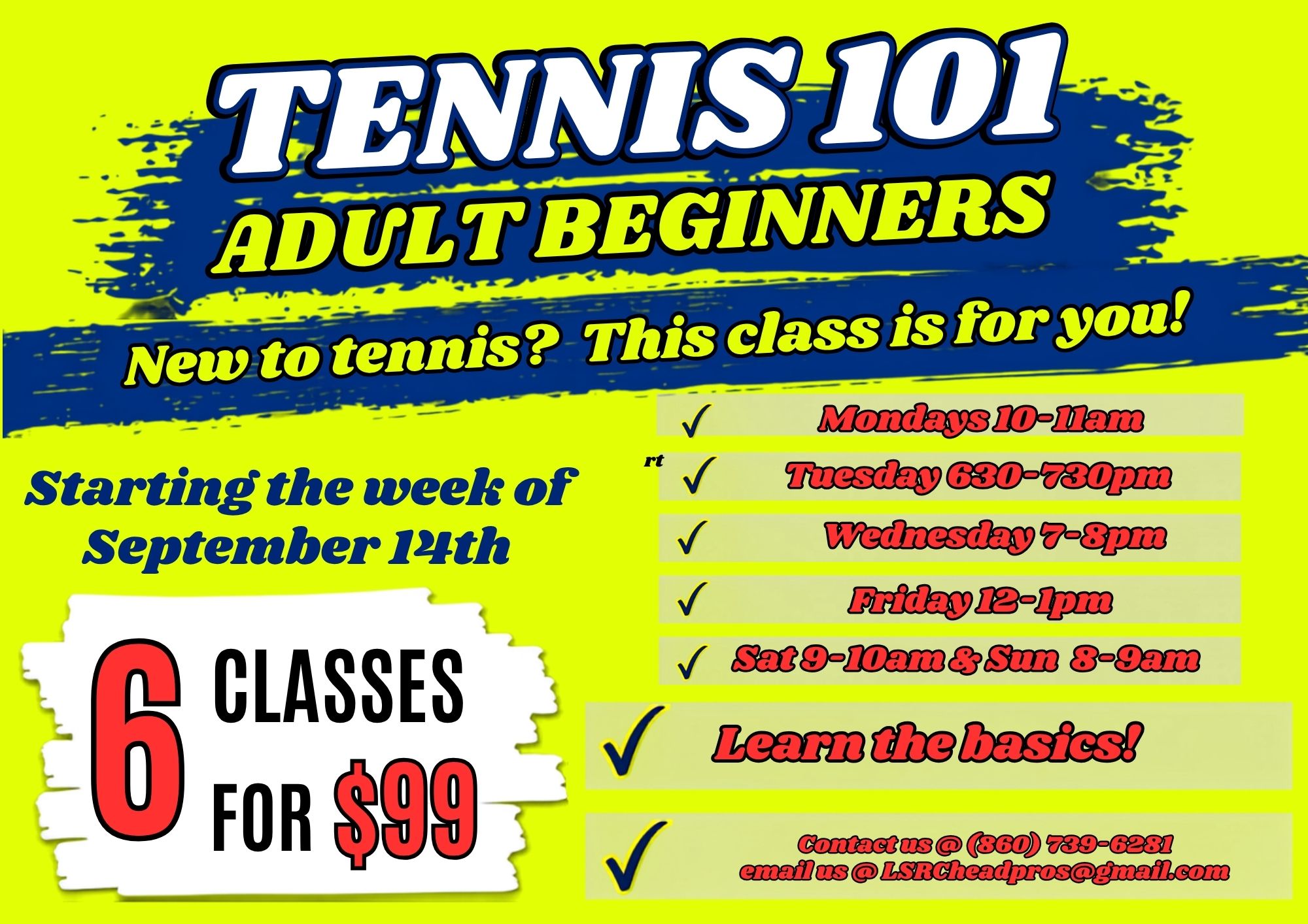 Tennis 101 Adult Beginners